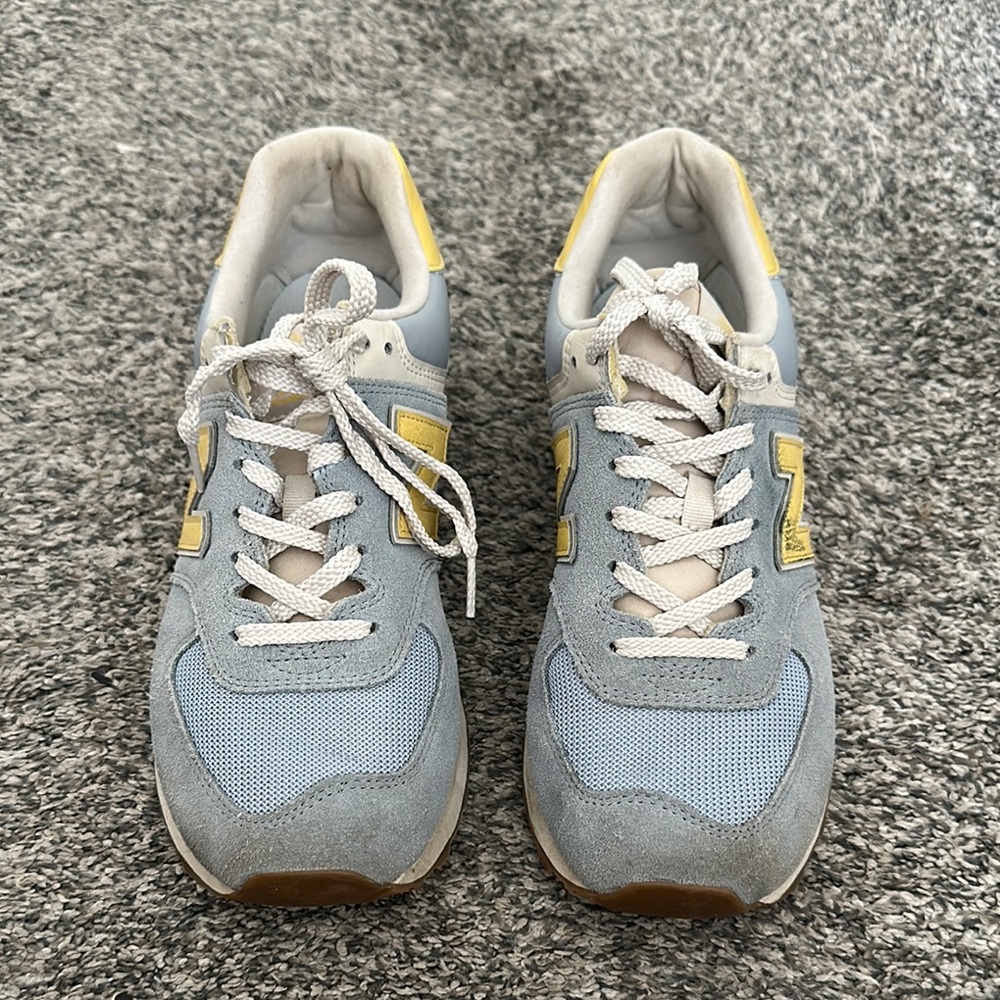 New Balance Gray and Yellow 574